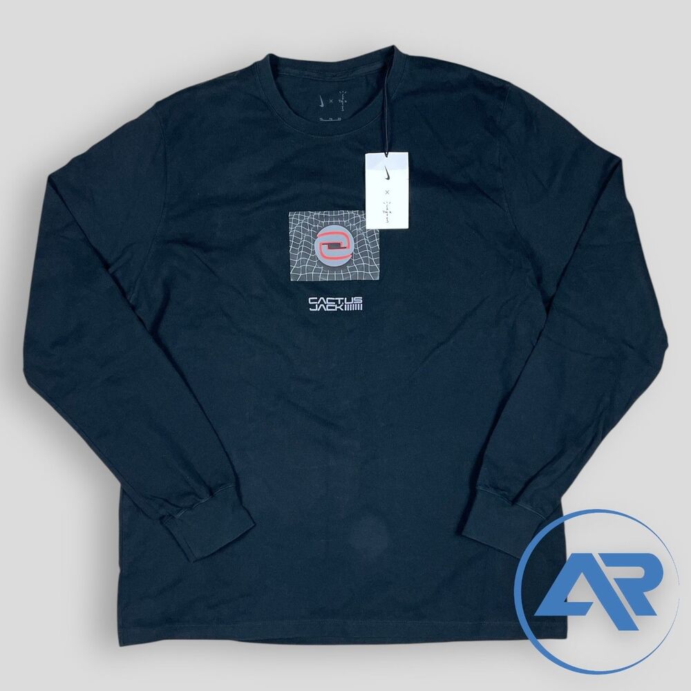 Travis Scott CACT.US CORP x Nike U NRG BH Long Sleeve Shirt DO6353-010 Size XL